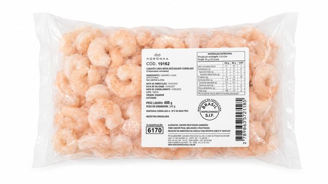 Camarão Cinza Filé Pre 61-70 Pct 1kg